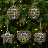 Stewart Hunting Weathered Tartan Crest Christmas Ceramic Ornament